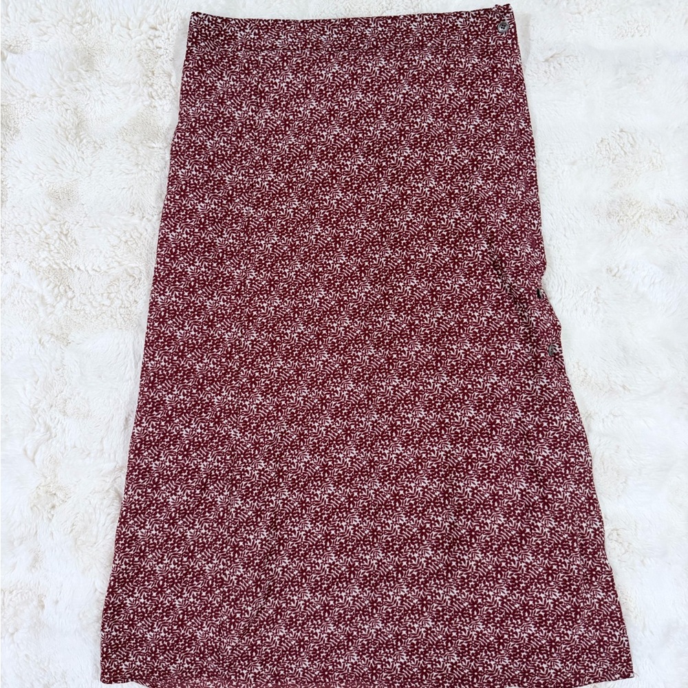 Sky and Sparrow Burgundy Floral Pencil Skirt